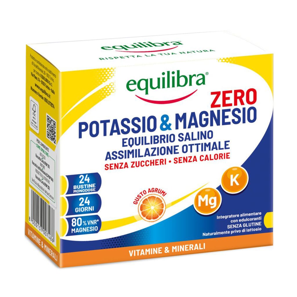 Калій та магній equilibra Potassio &amp; Magnesio Zero зі смаком цитрусів, 24 саше